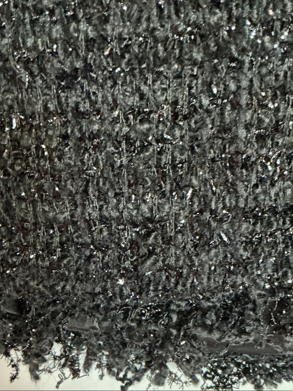 Black Tweed A-Line Pearl Trim Skirt - Picture 3 of 3